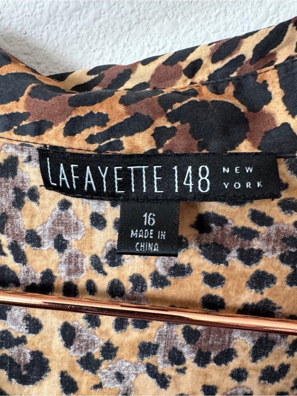Lafayette 148 Leopard Print Button-Front Midi Dress - Brown & Black - Picture 5 of 10